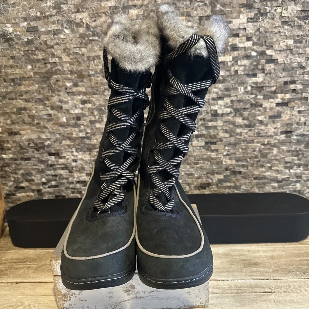 SOREL Women's Tivoli IV Waterproof Black Tall Winter Boot Size 10 Worn‎ 1X